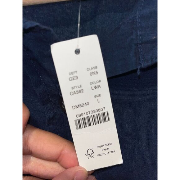 NWT J.Crew Navy Button-Down Tunic Dress  Lightweight Cotton Relaxed Fit Women's - Picture 5 of 13